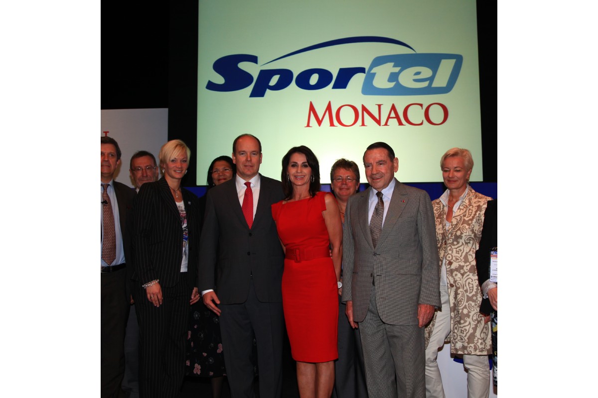 Bibiana Steinhaus (Bundesliga referee), H.S.H. Crown Prince Albert of Monaco, Nadia Comaneci (Olympic Champion), Roland Faure (President URTI, French Superior Council Audiovisual Member, President of the International Symposium, Executive Committee Vice-President), Ingrid Deltenre (Director General, EBU)