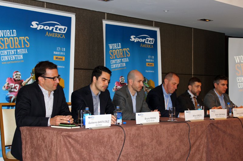 2015 - SPORTEL & SVG Business & Technology Panel. Marketing & monetising second screen in the Americas. Guillermo Santa Cruz (VP of Latin America.Mexico & US Hispanic, IMG Media), Bruno Rocha (SVP Distribution & Client Services Perform Group), Mike Green (VP of Marketing & Business Development Media, Brightcove), Jason Dachman