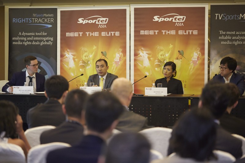 2016 - Panel - China: what next? Moderator: Richard Welbirg (Senior Reporter, TV Sports Markets), Sam Li (Head of Content Acquisition, Sina Sports), Beatrice Lee (Managing director, Asia Pacific, MP & Silva), Hang Yu (Vice-President of Strategy, LeSports)